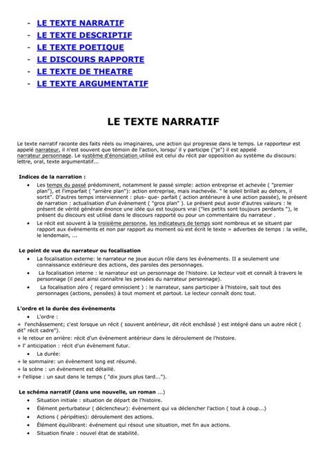 le texte narratif