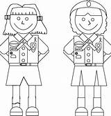 Coloring Girl Scout Pages Brownie Brownies Clipart Popular Library Coloringhome sketch template