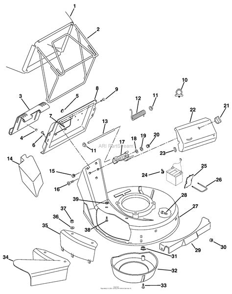 husqvarna     parts diagram  mower deck bagger