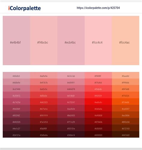 latest color schemes  pink  peach puff color tone combinations  icolorpalette