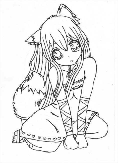 anime girl coloring pages  print coloringbay