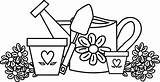Coloring Pages Watering Garden Flower Pot Color sketch template