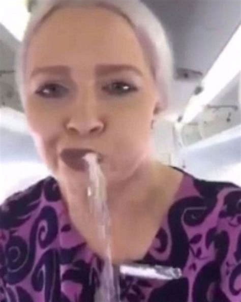 Pilot Kissing Sex Doll And Air Hostess Spitting Water