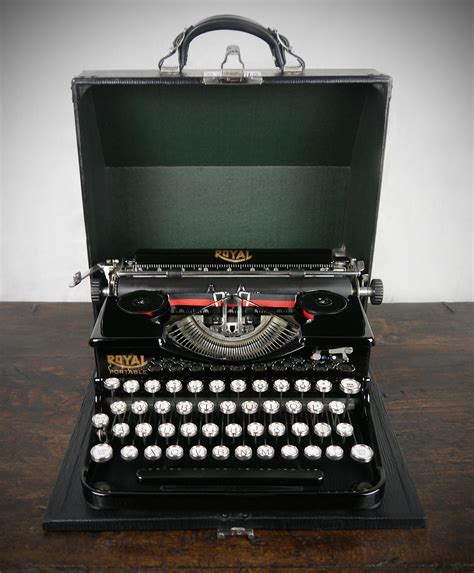 vintage  royal p portable typewriter blue crackle typewriters home