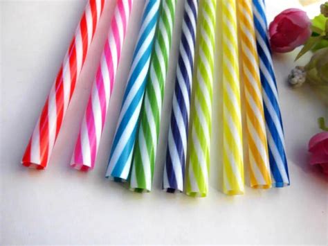 colorful reusable hard plastic stripe drinking straws party decoration 無料配達
