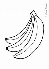 Banana Coloring Fruits Pages Drawing Bananas Fruit Kids Template Clipart Outline Printable Color Apples Peeled Print Templates Peel Apple Sheets sketch template