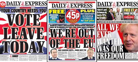 responses  daily express brexit freedom front page