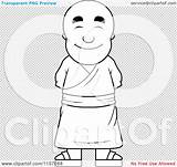 Monk Buddhist Clipart Coloring Pleasant Cartoon Vector Outlined Cory Thoman 05kb 1024px 1080 sketch template