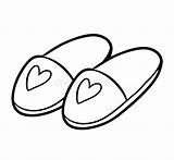 Slippers Coloring Book Illustration Preview sketch template
