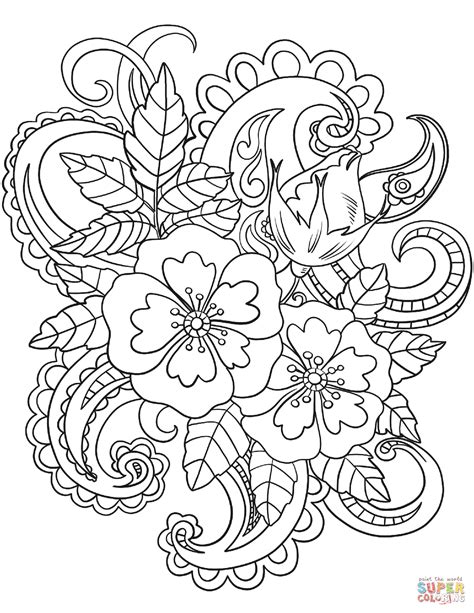 flowers  paisley patterns coloring page  printable coloring pages