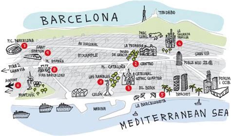 map  barcelona showing tourist attractions map  barcelona spain tourist attractions