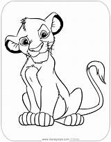 Simba Lion King Coloring Pages Young Drawing Disney Baby Disneyclips Drawings Cartoon Printable Draw Choose Board Mischievous sketch template