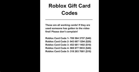 roblox  gift card codes mylifememory