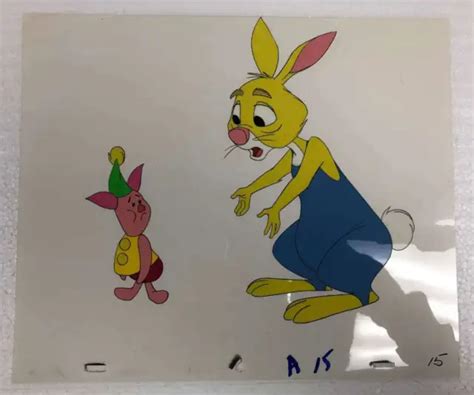 winnie  pooh animation cel rabbit piglet  picclick