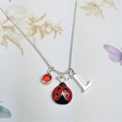 ladybug necklace ladybug gifts personalised gift  etsy uk
