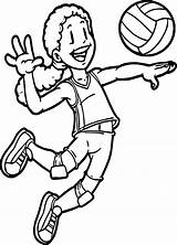Volleyball Coloring Pages Kids Outline Players Bathing Suit Sports Playing Getdrawings Getcolorings Printable Color Drawing Colorings sketch template