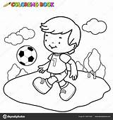 Colorare Gioca Bambino Disegno Ragazzo Pallone Calcio Palla sketch template