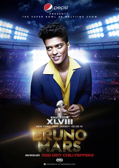 bruno mars super bowl  halftime show promo poster  behance