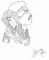 Jimi Hendrix Drawing Drawings Getdrawings sketch template