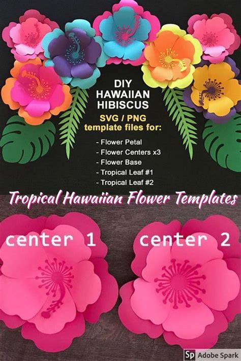 great cost  hibiscus template tips hawaiian flowers paper