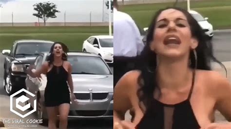 Crazy White Girl Flashes Her Boobs After Slapping