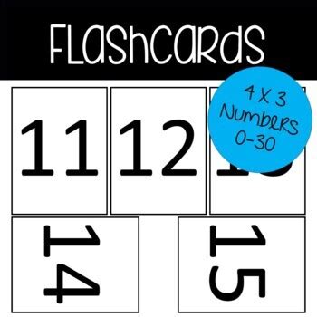 simple  printable number flashcards    autism savvy tpt