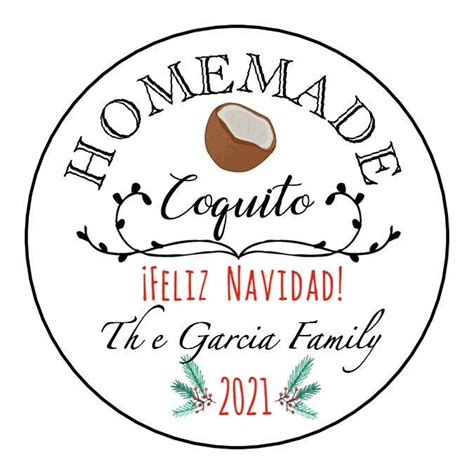 coquito labels holiday qty  personalized homemade coquito holiday