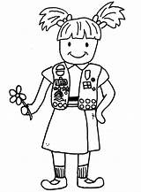 Coloring Girl Brownie Scouts Pages Scout Projects Popular sketch template