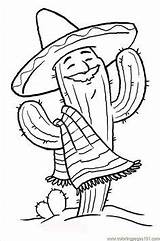 Mexican Coloring Sombrero Hat Pages Cinco Mayo Kids Cactus Sombreros Printable sketch template