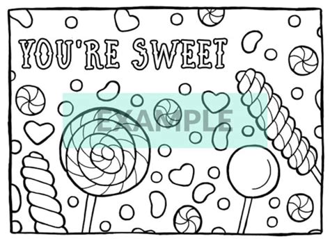 candy printable coloring page adult coloring coloring  etsy