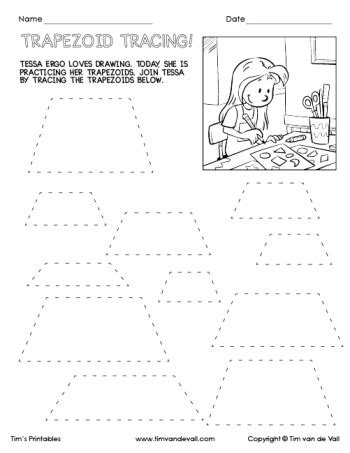 trapezoid tracing worksheet  tims printables
