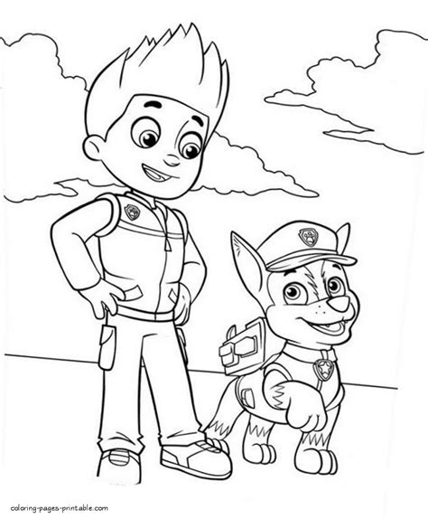 paw patrol coloring pages  ryder  chase coloring pages