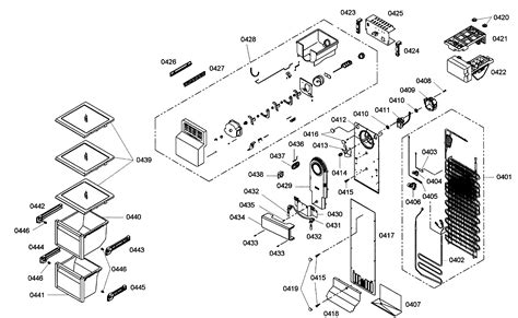 freezer assy diagram parts list  model bcssns  bosch parts refrigerator parts