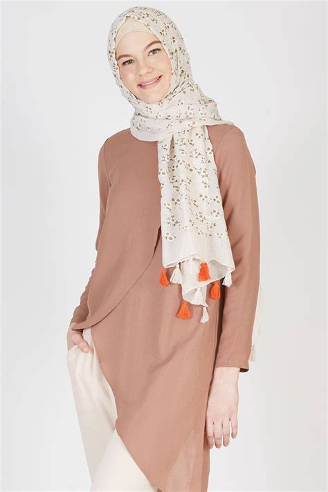 jilbab motif coklat terupdate