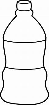 Bottle Water Clipart Clip Plastic Soda Drawing Line Bottled Liter Cliparts Jug Kids Template Cup Coloring Empty Library Glass Blank sketch template