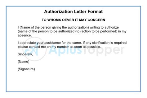 authorization letter  collect certificate template business format