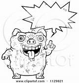 Ugly Clipart Pig Coloring Talking Outlined Cartoon Alien Cory Thoman Vector Royalty 2021 Clipartof sketch template