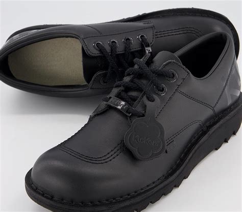 kickers kick lo luxx black school shoes  accessories