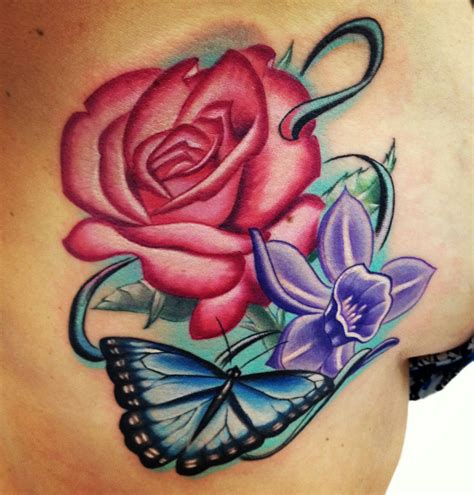 birth flower tattoo on ribs the rose for june and