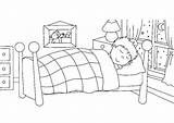 Bed Coloring Sleeping Going Pages Printable sketch template