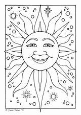 Coloring Pages Sun Print Printable Kids Adult Adults Cool Sheets Colouring Color Sunshine Soleil Coloriage Fun sketch template