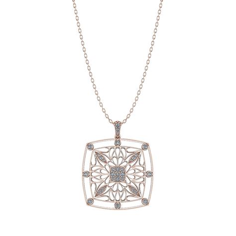 rose gold filigree diamond pendant jewelry designs