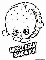 Coloring Pages Sandwich Shopkins Cream Nice Season Drawing Chocolate Chip Printable Dessert Color Lips Stick Cookie Print Figure Donut Lipstick sketch template