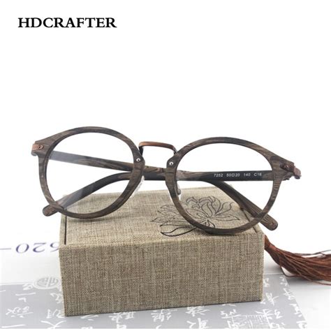 hdcrafter wooden eyewear glasses frames for men unisex round eyeglasses
