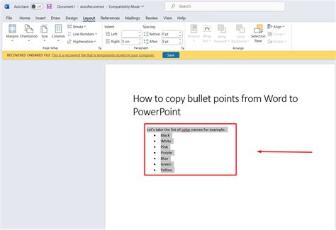 copy bullet format  word  powerpoint