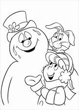 Frosty Snowman Coloring Pages Printable Christmas Kids Sheets Friends Drawing Hocus Karen Rudolph Cartoon Book Rocks Pocus Snowmen Characters Classic sketch template