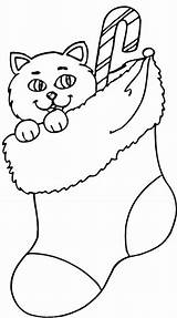 Malvorlagen Kolorowanki Calze Kot Weihnachten Kolorowanka Katze Craciun Ghetute Kitten Skarpeta Pisoi Druku święta sketch template