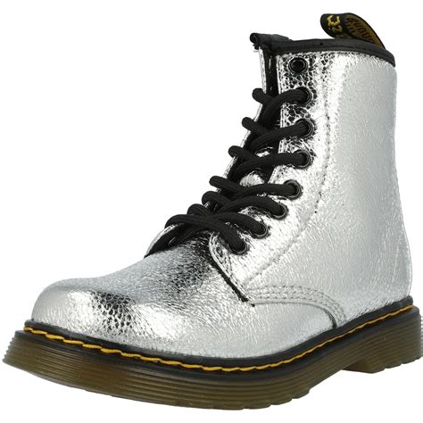 dr martens   silver crinkle metallic ankle boots awesome shoes