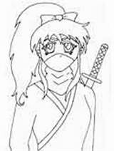 Coloring Ninja Pages Girl Beautiful Girls Samurai Ws sketch template