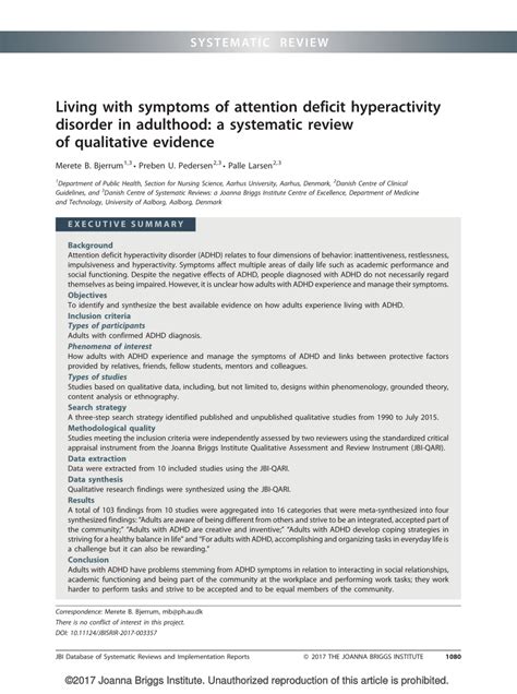 pdf living with symptoms of attention deficit hyperactivity disorder